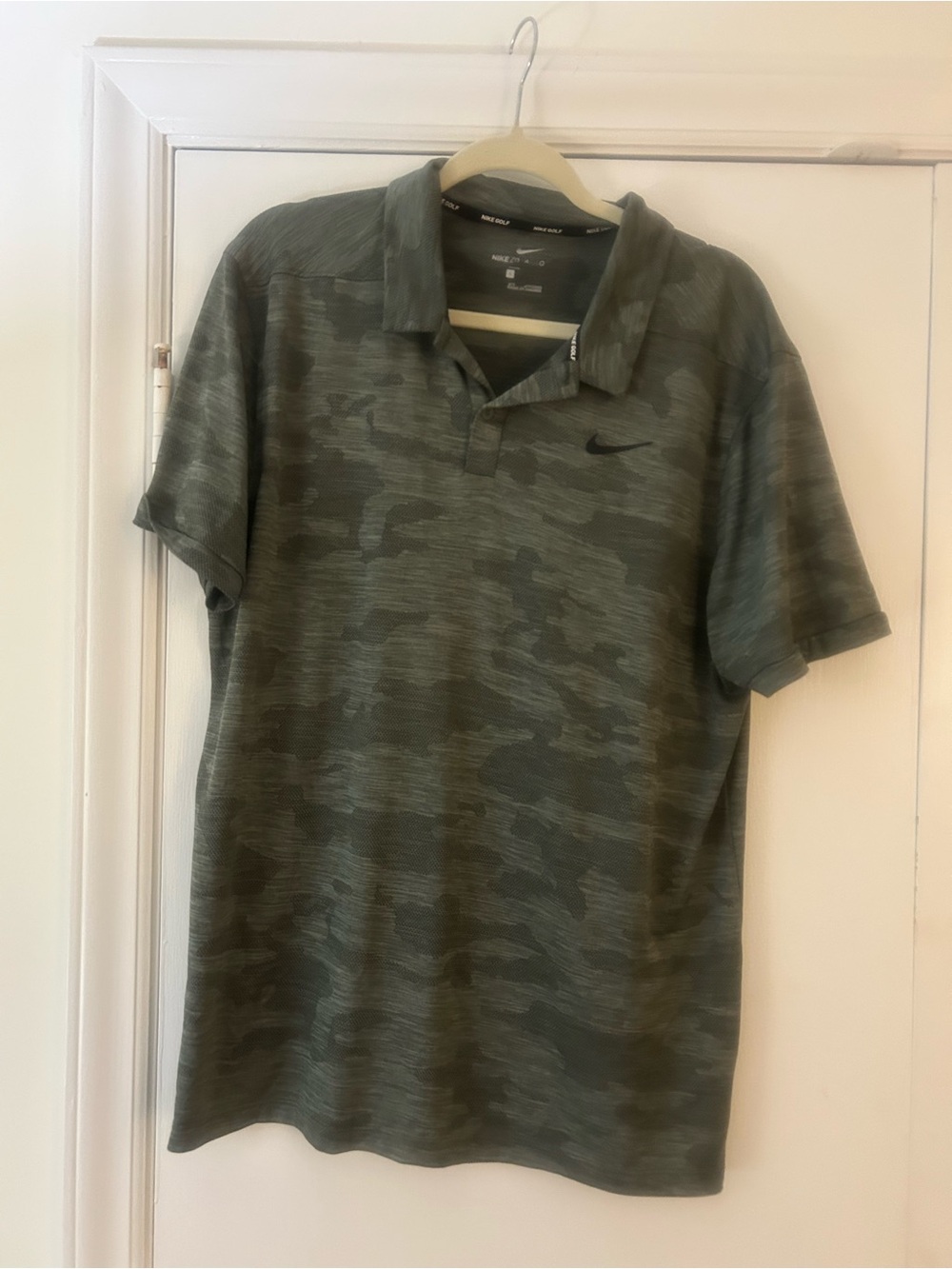 Nike Men's Green Camo Polo Shirt